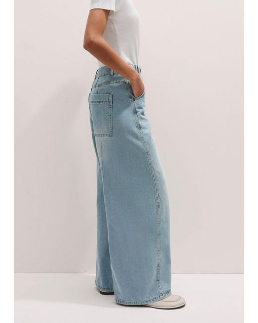 ME+EM Blue Relaxed Engineered-Leg Jean