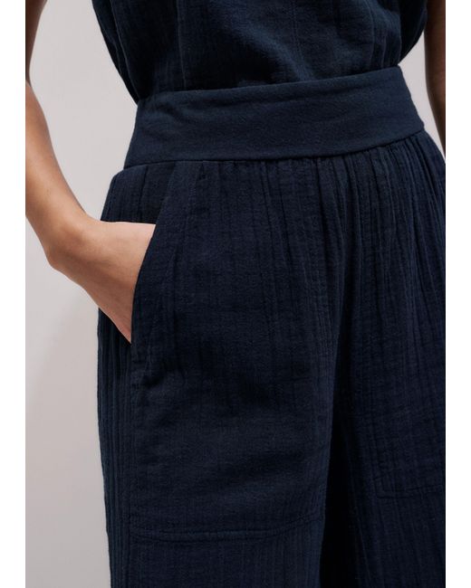 ME+EM Blue Wide-Leg Crop Pant