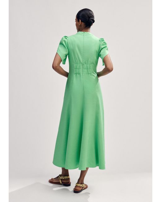 me and em mint green dress Women's Mint Fluid Crepe Elegant Midi Dress