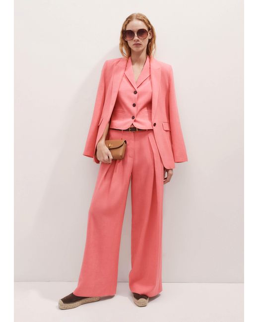ME+EM Pink Lightweight Tailored Sleeveless Crop Jacket