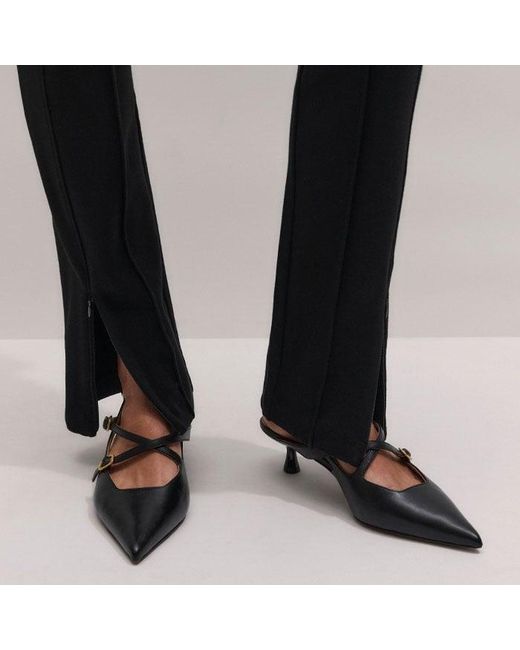 ME+EM Black Vented Hem Slim Pant