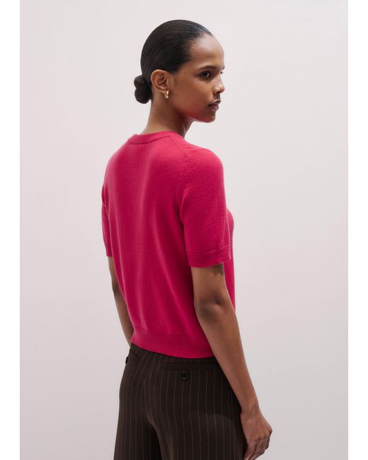 ME+EM Red Cashmere Crop Tee