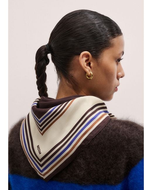 ME+EM Natural Multi Border Scarf