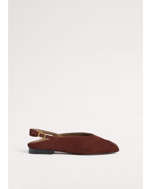 ME+EM Brown Peep Toe Flat Sandal