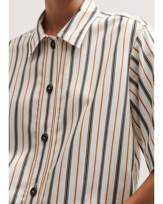 ME+EM Multicolor Fluid Crop Overshirt/Tobacco