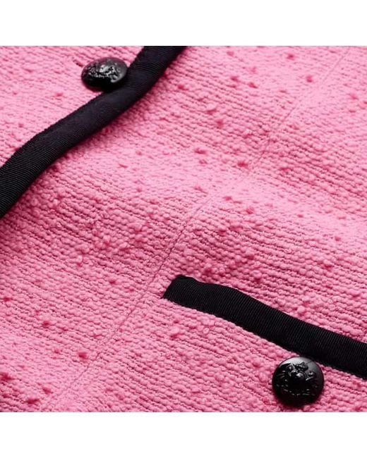 ME+EM Pink Contrast Bound Crop Jacket