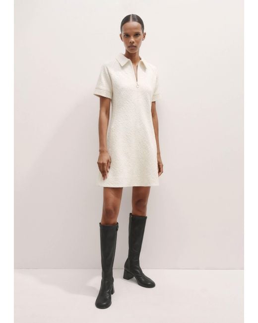ME+EM Natural Floral Jacquard Fit And Flare Short Dress