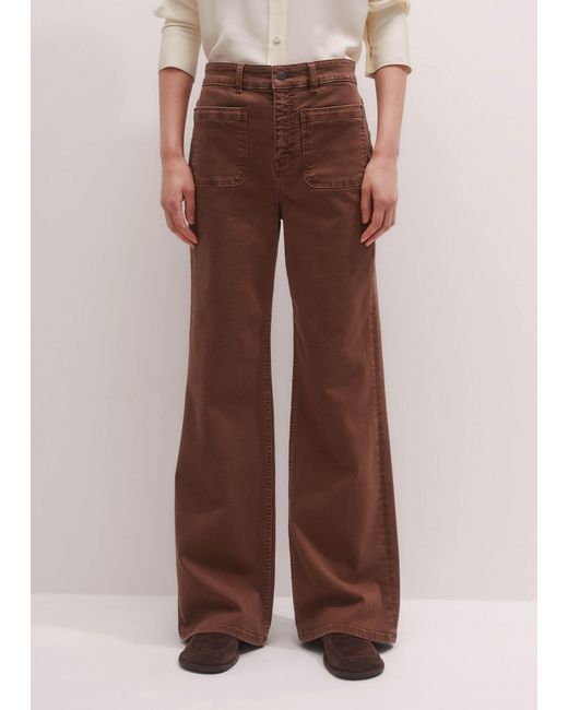 ME+EM Brown Patch Front Subtle Flare Jean