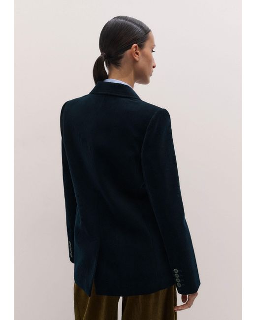 ME+EM Blue Patch Pocket Sharp Shoulder Blazer