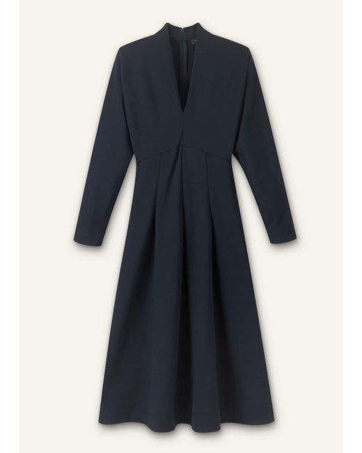 ME+EM Blue Travel Tailoring Fit And Flare Midi Dress
