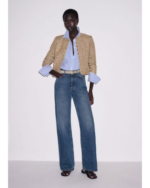 ME+EM Blue Event Ready Crop Jacket