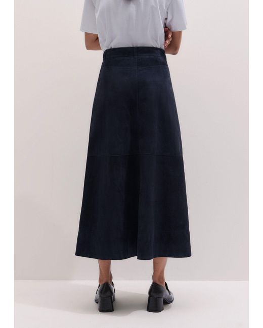 ME+EM Blue Luxe A-Line Maxi Skirt