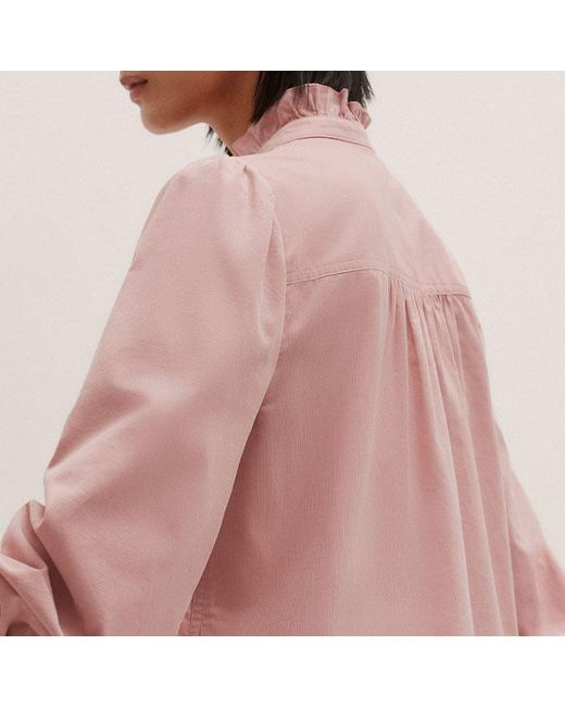 ME+EM Pink Super Soft Micro Cord Blouse