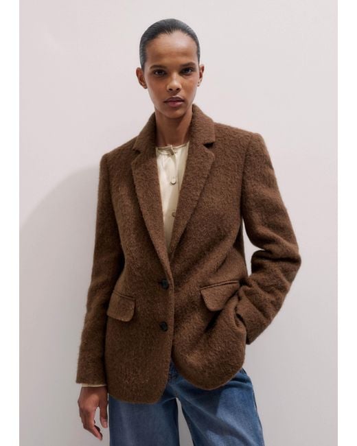 ME+EM Brown Luxe Relaxed Blazer