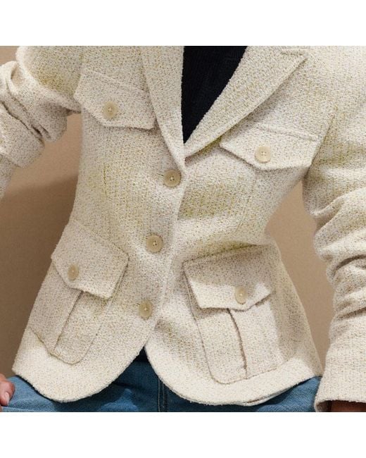 ME+EM Natural Bouclé Contour Jacket