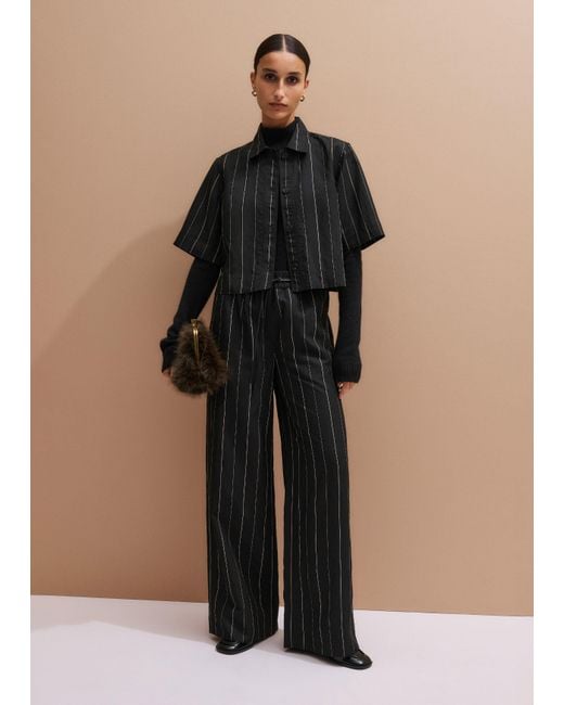 ME+EM Black Fluid Stripe Track Pant