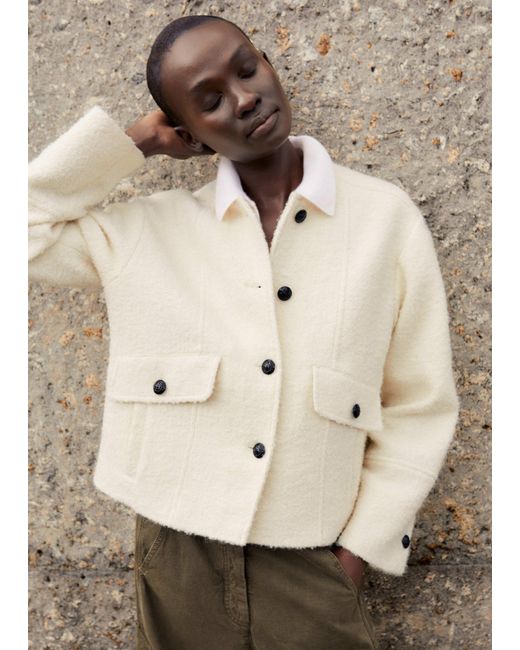 ME+EM Natural Boucle Swing Jacket