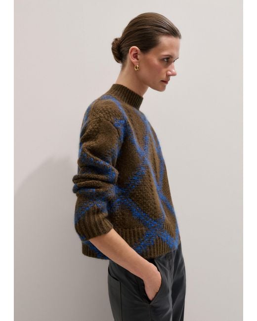 ME+EM Black Statement Textured Argyle Jumper