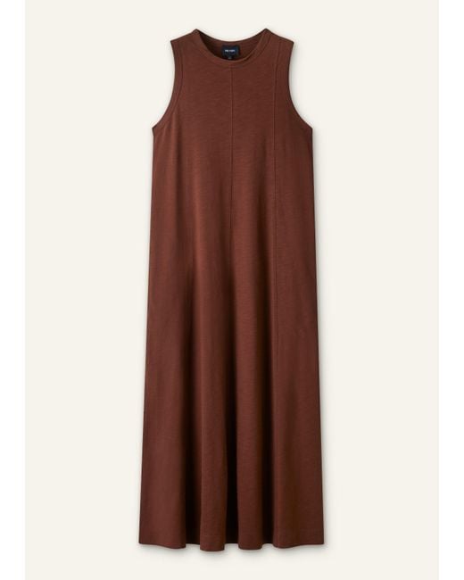 ME+EM Purple Flared Maxi Slub Dress