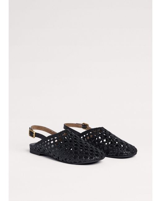 ME+EM Black Round Woven Slingback