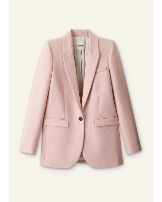 ME+EM Pink Sharp Shoulder Blazer