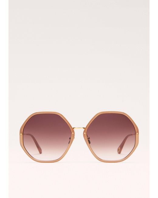 ME+EM Pink Heptagonal Sunglasses Smokey