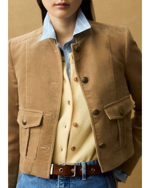 ME+EM Natural Cord Military Crop Jacket