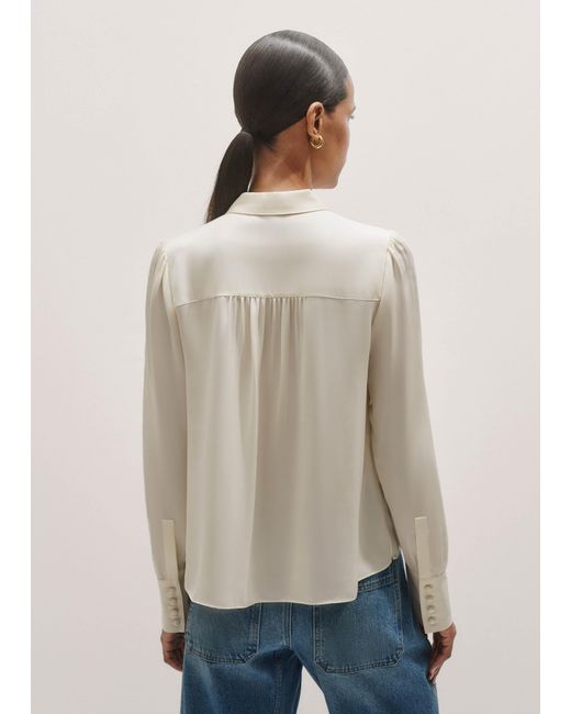 ME+EM Natural Silk Button Layering Shirt + Tie