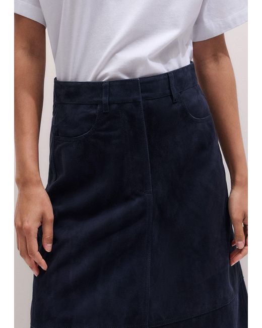 ME+EM Blue Luxe A-Line Maxi Skirt
