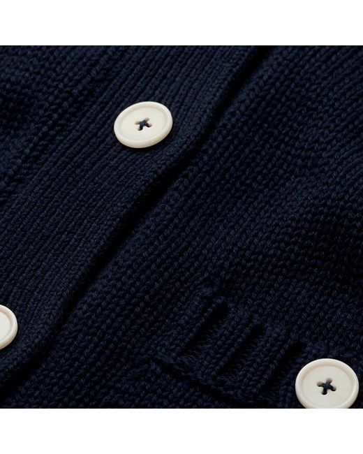 ME+EM Blue Chunky Cotton Bracelet Sleeve Crop Cardigan