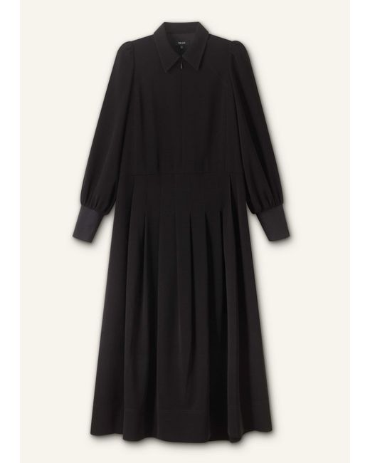 ME+EM Black Modern Twill Pleated Maxi Dress