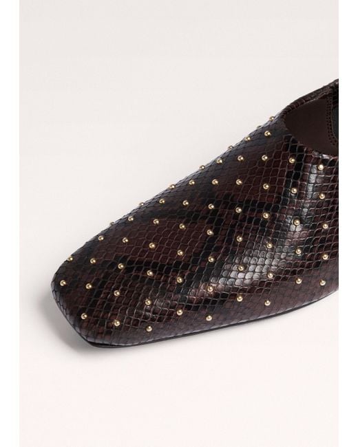 ME+EM Black Studded Slim Square Slipper