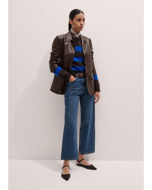ME+EM Blue Relaxed Straight Crop Jean Authentic Wash