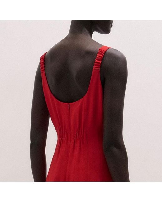 ME+EM Red Contour Seamed Maxi Dress