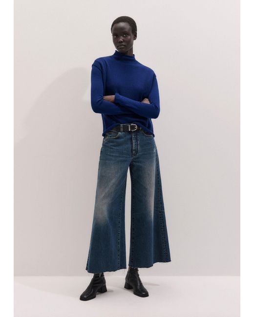 ME+EM Blue High Neck Knit Tank