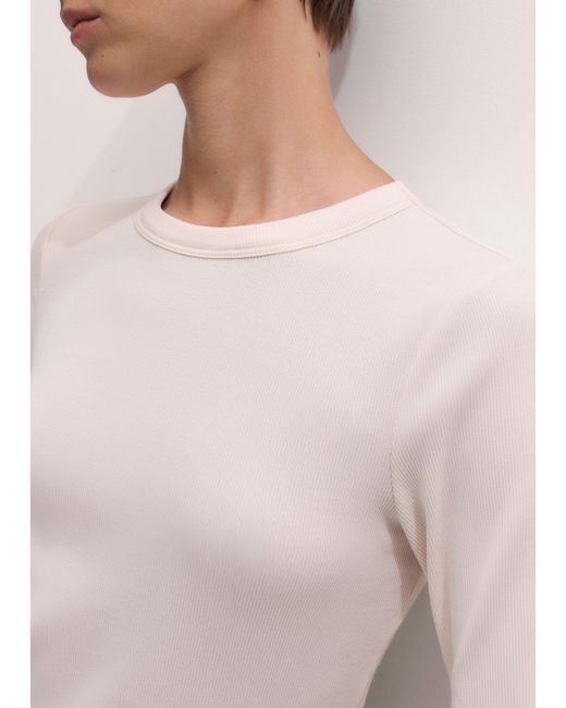 ME+EM Natural Ultimate Rib Long Sleeve Top