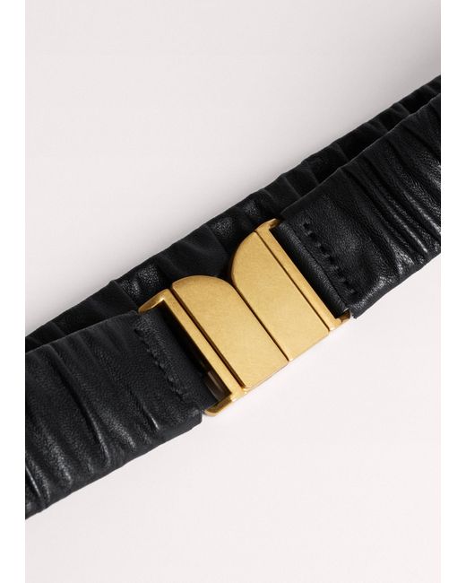 ME+EM White Ruched Elasticated Belt