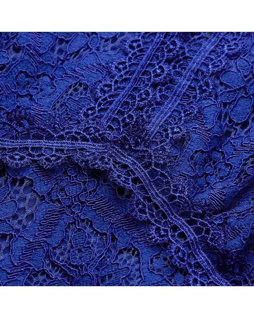 ME+EM Blue Lace Cap Sleeve Midi Dress