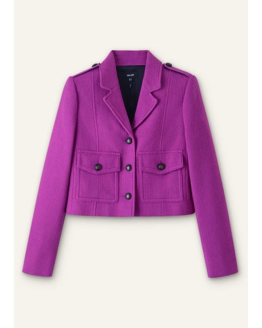 ME+EM Purple Textured Short Jacket
