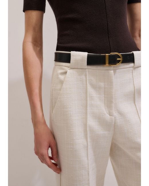 ME+EM White Straight Crop Pant