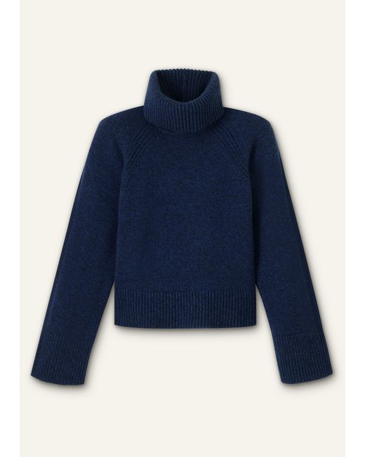 ME+EM Blue Merino Cashmere Mouliné Jumper + Snood/ Mouliné