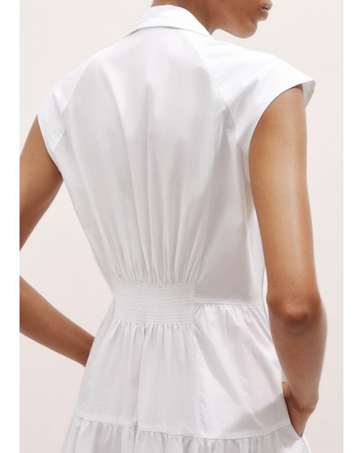 ME+EM Blue Cotton Poplin Maxi Shirt Dress + Belt