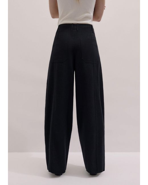 ME+EM Blue Tailored Barrel Trouser