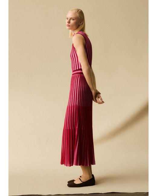 ME+EM Textured Stripe Knit Maxi Dress