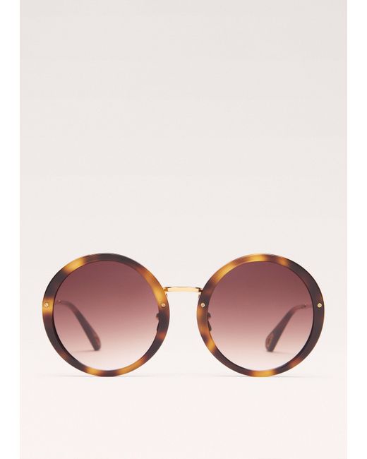 ME+EM Pink Circular Sunglasses Light Tortoiseshell