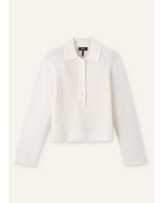 ME+EM White Collared Button-Front Jumper