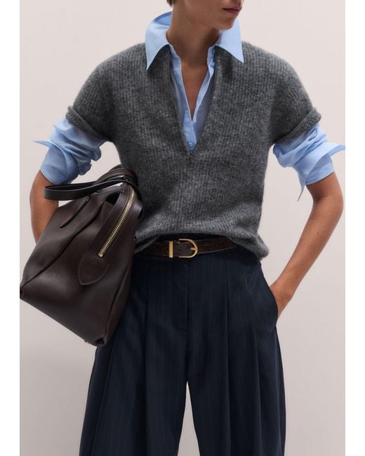 ME+EM Blue Double Pleat Taper Trouser