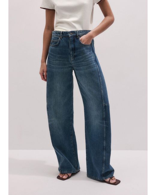 ME+EM Blue Exaggerated Tapered Jean