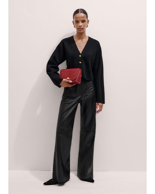 ME+EM Red Croc Print Clutch + Crossbody Bag