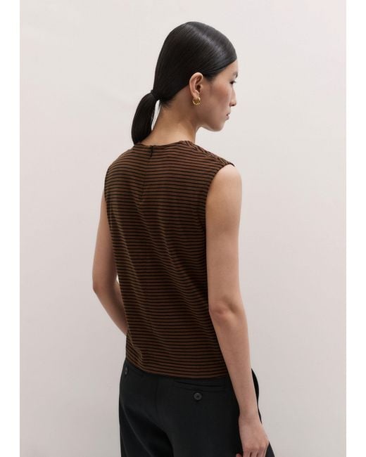 ME+EM Multicolor Impossibly Soft Sleeveless Tee + Tie Pecan